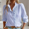 Elegante Polo Blouse - ModeParisienne® Irish | Elegante Polo Blouse - Lichtblauw - S - Zarandi Amsterdam