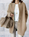 Belle - Oversized lange vest trui met ronde hals