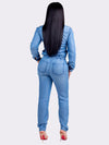 ModeParisienne® Elvire | Casual Denim Jumpsuit met Verstelbare Taille