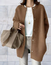Belle - Oversized lange vest trui met ronde hals