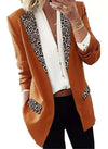 ModeParisienne® rode luipaardprint met draaikraag revers lange zomerjas