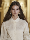 ModeParisienne® Lilita | Elegante camicia in pizzo avorio nobile