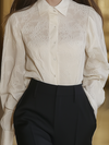 ModeParisienne® Lilita | Elegante camicia in pizzo avorio nobile