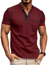 Heren Polo met Henley - Kraag - Sebrecht | Heren Polo met Henley - Kraag - Rood - S - Zarandi Amsterdam