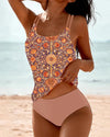 Tankini met Dubbele Band - ModeParisienne® Jayana | Tankini met Dubbele Band - Bruin - S - Zarandi Amsterdam