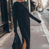 Sophie™ | Mühelos Elegant - Langarm Schlitzkleid