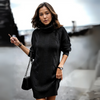 ModeParisienne® Janina | Moda Dolcevita Abito Avvolgente a Vita per Donne