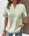 Gestreepte Zomertop - ModeParisienne® Halina | Gestreepte Zomertop - Groen - S - Zarandi Amsterdam