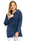 ModeParisienne® Tara - Felpa con cappuccio in denim Champion taglia forte | Alla moda e comoda