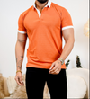 Kaiser - Oranje Textuur Polo T-shirt voor Mannen