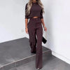 Luxe Tweedelige Set - ModeParisienne® Henrika | Luxe Tweedelige Set - Kastanjebruin - S - Zarandi Amsterdam