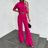 Luxe Tweedelige Set - ModeParisienne® Henrika | Luxe Tweedelige Set - Fuchsia - S - Zarandi Amsterdam
