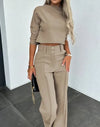 Luxe Tweedelige Set - ModeParisienne® Henrika | Luxe Tweedelige Set - Khaki - S - Zarandi Amsterdam