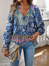 Ademend Zomerse Bloementop voor Dames - ModeParisienne® Adalinde | Ademend Zomerse Bloementop voor Dames - Blauw - S - Zarandi Amsterdam