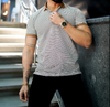 Thibault - Zandsteen Polo T-Shirt a righe di lusso