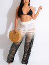 Gradient Franje Haltertop & Broek Set - ModeParisienne® Jalleny | Gradient Franje Haltertop & Broek Set - Zwart - S - Zarandi Amsterdam