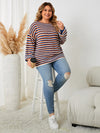 ModeParisienne® Greta - Maglione in misto lana con righe in taglie grandi