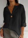 Dames Casual V - hals Blouse - ModeParisienne® Ninalyn | Dames Casual V - hals Blouse - Zwart - S - Zarandi Amsterdam