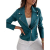 ModeParisienne® Blauw Slim Boyfriend Stijl Suède Dames Zomerjas