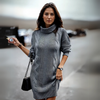 ModeParisienne® Janina | Moda Dolcevita Abito Avvolgente a Vita per Donne