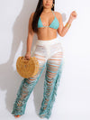Gradient Franje Haltertop & Broek Set - ModeParisienne® Jalleny | Gradient Franje Haltertop & Broek Set - Meerblauw - S - Zarandi Amsterdam