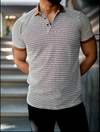 Thibault - Zandsteen Polo T-Shirt a righe di lusso