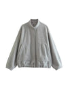 ModeParisienne® giacca estiva da donna in pile grigio con collo rotondo