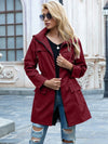 ModeParisienne® maroon winddichte waterdichte hoodie lange zomerjas