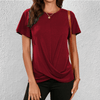 Vormgevende Ronde Hals Blouse - ModeParisienne® Fenelina | Vormgevende Ronde Hals Blouse - Rood - S - Zarandi Amsterdam