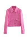 ModeParisienne® elegante grijze dames zomer jas met knoop revers