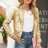 ModeParisienne® Pailletten bomber stijl bijgesneden dames zomerjas