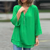 Stijlvolle V - hals Top - ModeParisienne® Romelia | Stijlvolle V - hals Top - Groen - S - Zarandi Amsterdam