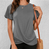 Vormgevende Ronde Hals Blouse - ModeParisienne® Fenelina | Vormgevende Ronde Hals Blouse - Grijs - S - Zarandi Amsterdam