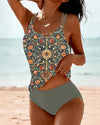 Tankini met Dubbele Band - ModeParisienne® Jayana | Tankini met Dubbele Band - Groen - S - Zarandi Amsterdam