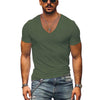 Lorenz - Heren Wafel Effen Kleur V-hals T-Shirt voor Moeiteloze Stijl