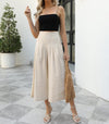 Luchtige Wijde Broek - ModeParisienne® Noveline | Luchtige Wijde Broek - Beige - S - Zarandi Amsterdam