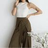 Chique Linnenbroek - ModeParisienne® Doralyn | Chique Linnenbroek - Khaki - S - Zarandi Amsterdam