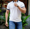 Jarlan – Getextureerde Luxe Witte Polo T-Shirt