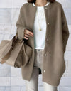 Belle - Oversized lange vest trui met ronde hals