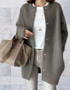 Belle - Oversized lange vest trui met ronde hals