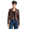 ModeParisienne® sportjas zwart zacht leren dames zomerjas