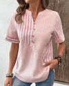 Gestreepte Zomertop - ModeParisienne® Halina | Gestreepte Zomertop - Roze - S - Zarandi Amsterdam