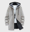 Armand - Warme en dikke jas met houndstooth patroon, fleece voering, capuchon en trekkoord