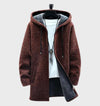 Armand - Warme en dikke jas met houndstooth patroon, fleece voering, capuchon en trekkoord