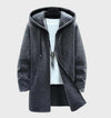 Armand - Warme en dikke jas met houndstooth patroon, fleece voering, capuchon en trekkoord