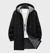 Armand - Warme en dikke jas met houndstooth patroon, fleece voering, capuchon en trekkoord
