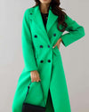 Arianna -nonchalante trenchcoat jas met dubbele rij knopen, ingekeepte kraag en zakken