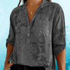 Blouses - Abilene | Casual Damesbovenstuk met V - hals, Reverskraag en Verstelbare Mouwen - Donkergrijs - S - Zarandi Amsterdam