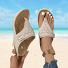 Dames Sandalen - Ademende slip - on sandalen met flexibele en comfortabele pasvorm - Beige - 36 - Zarandi Amsterdam