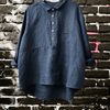 Tops - Alastriona | Elegante Damesblouse van Linnen – Ademend en Stijlvol - Navyblauw - S - Zarandi Amsterdam